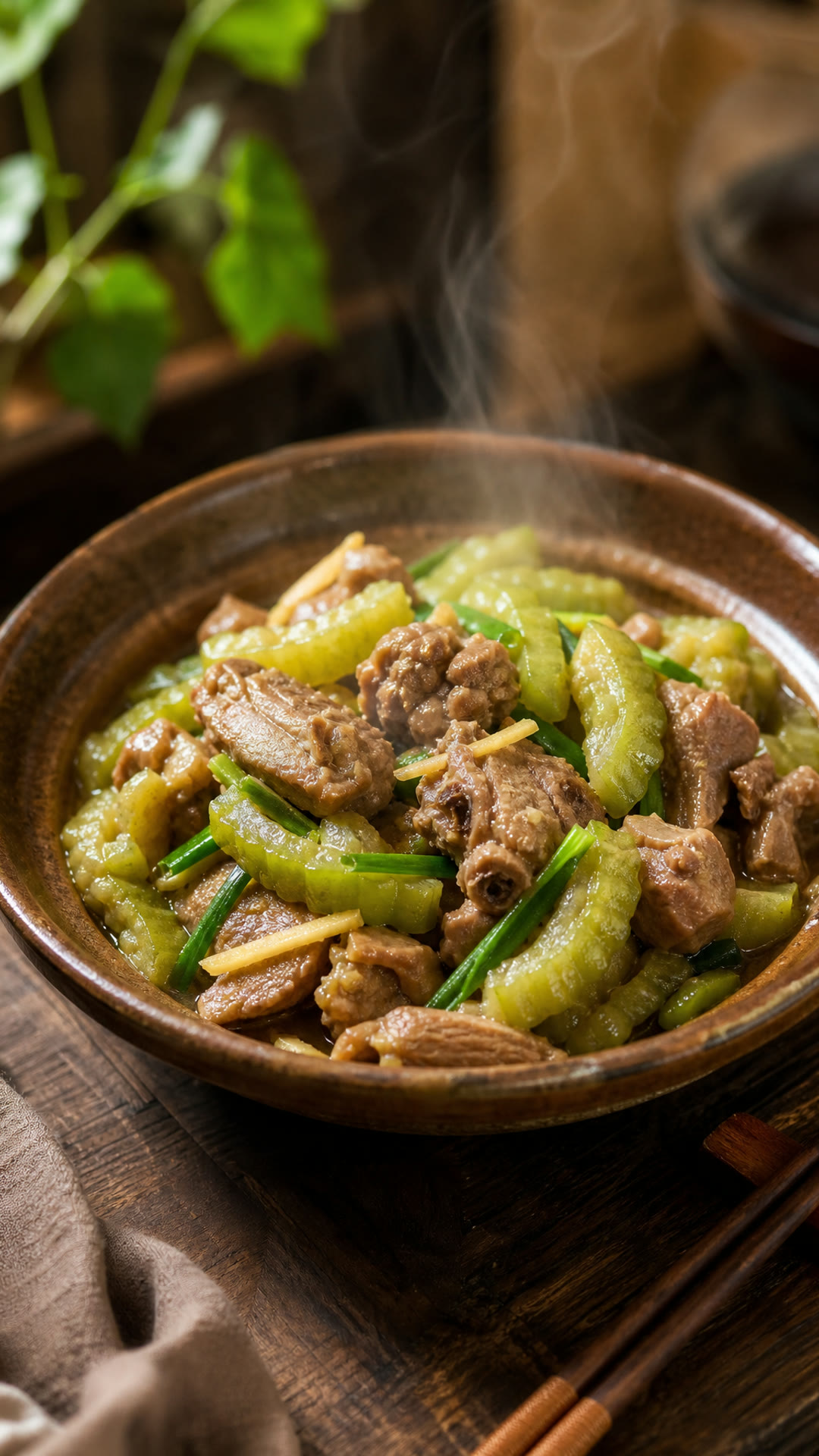 Braised Duck with Bitter Melon (Kugua Men Ya)