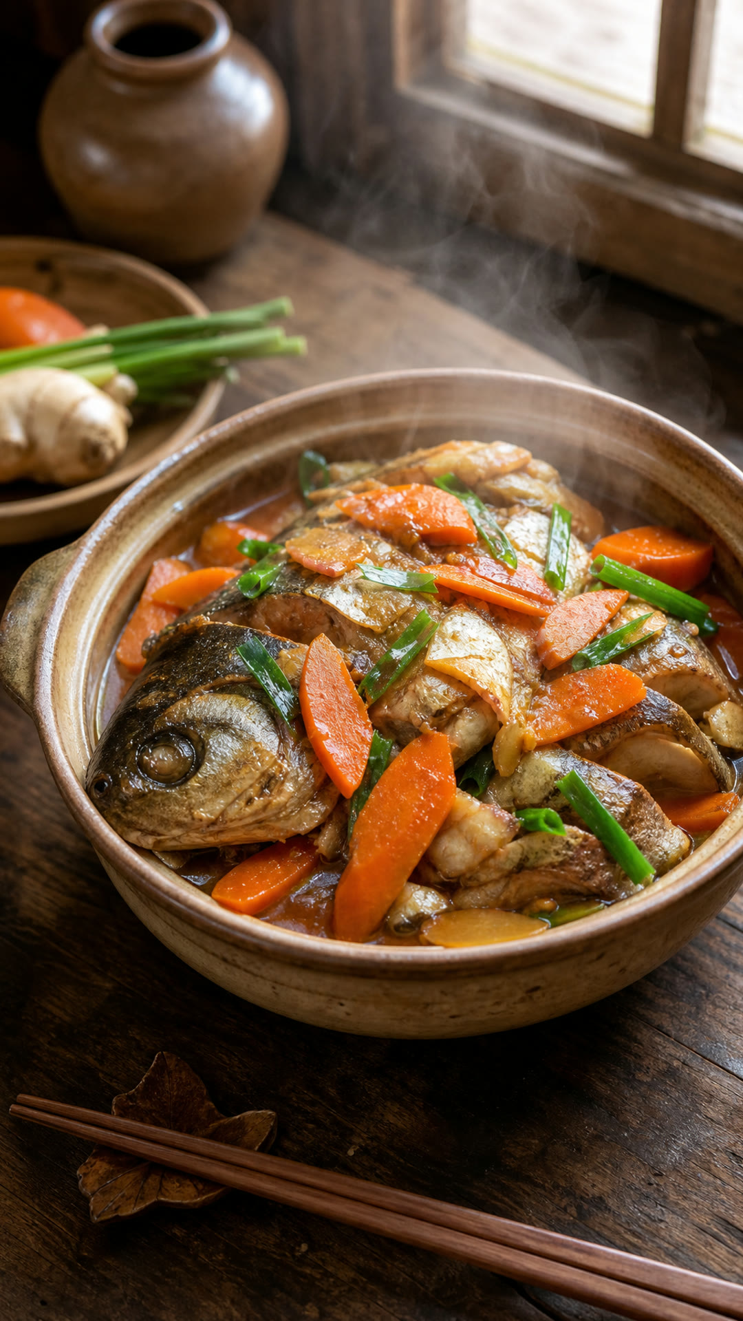 Braised Silver Carp with Carrot (Huluobo Shao Lianyu)