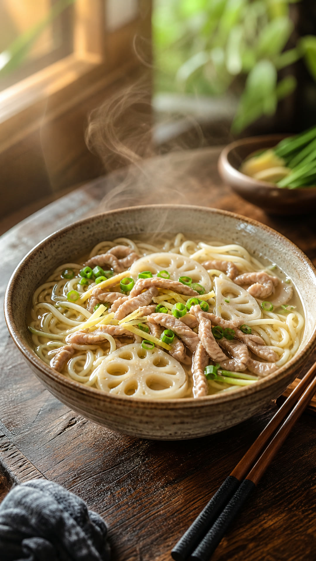 Lotus Root and Shredded Pork Noodles (Lian'ou Rousi Mian)